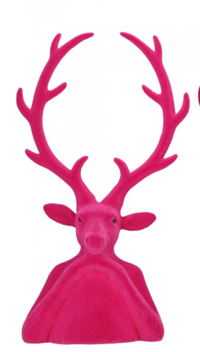 Hirschkopf Tasko pink - 45 cm hoch