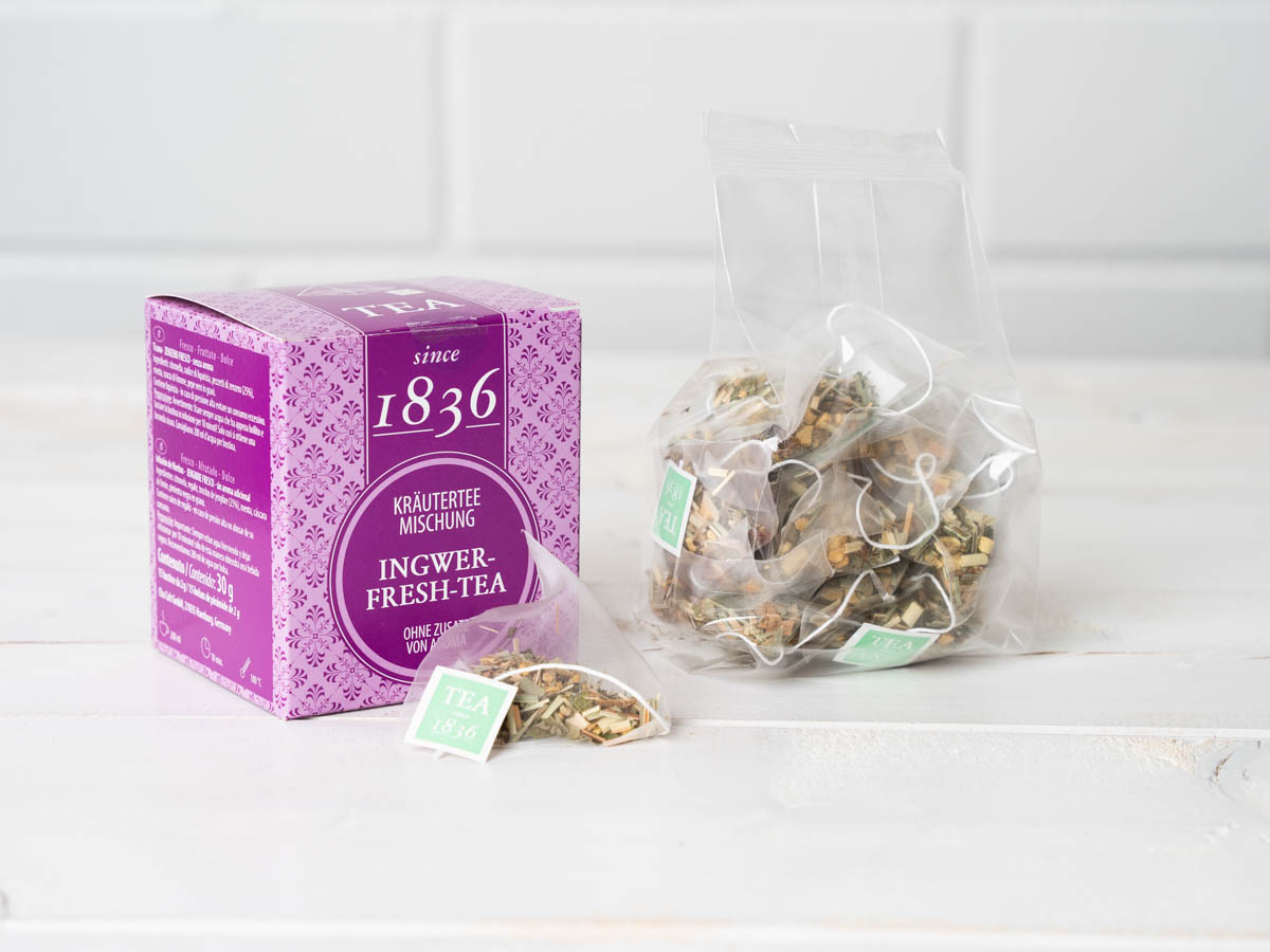 D & B - Kräutertee Ingwer-Fresh - 15 Pyramidenbeutel