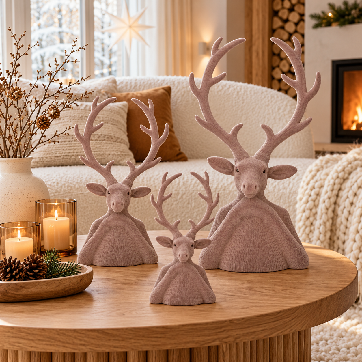 Hirschkopf Tasko braun - 30 cm hoch