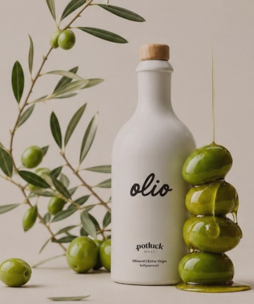 Potluck - Olio Extra Natives Olivenöl in Design Flasche