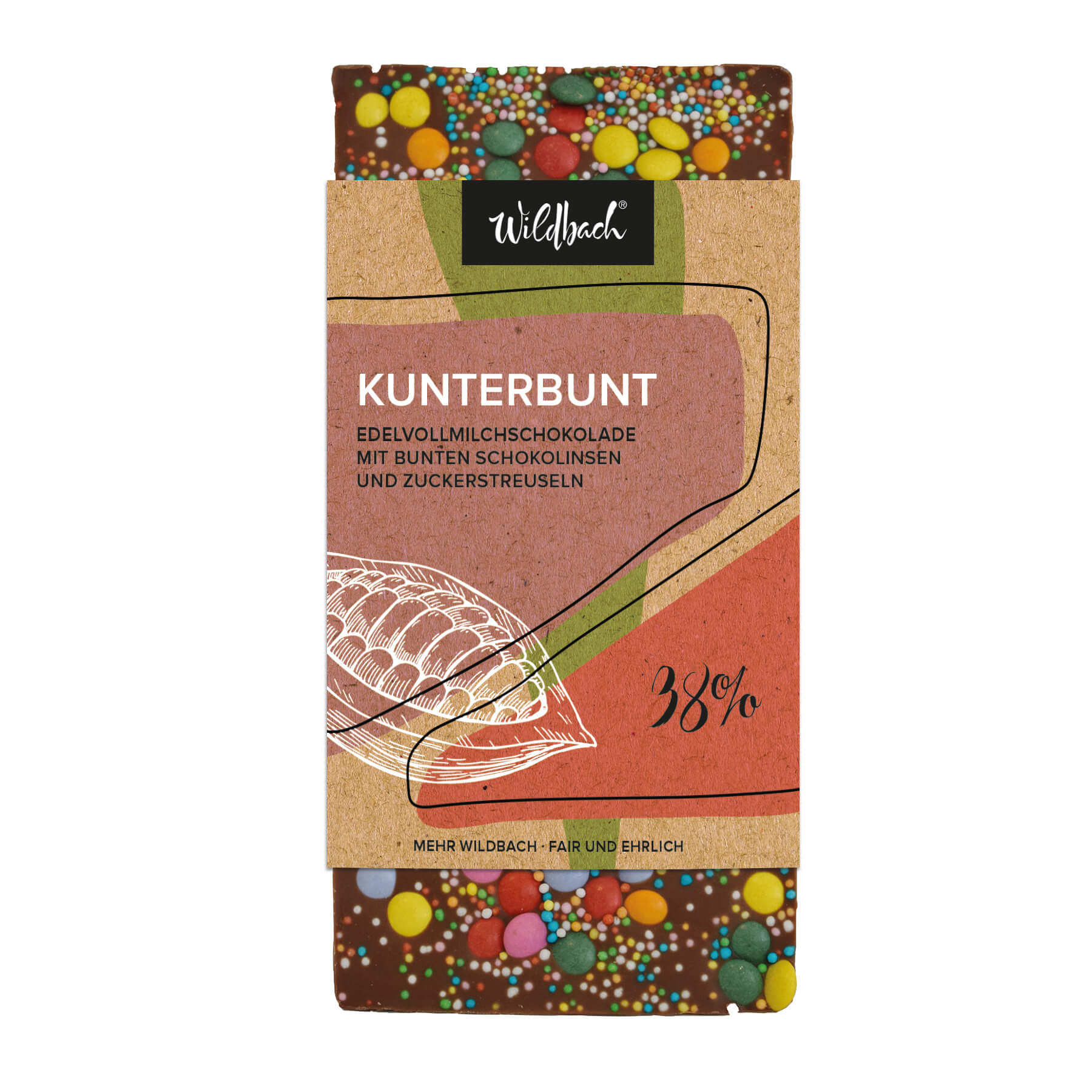 Wildbach Deluxe - Kunterbunt  Edelvollmilch Schokolade